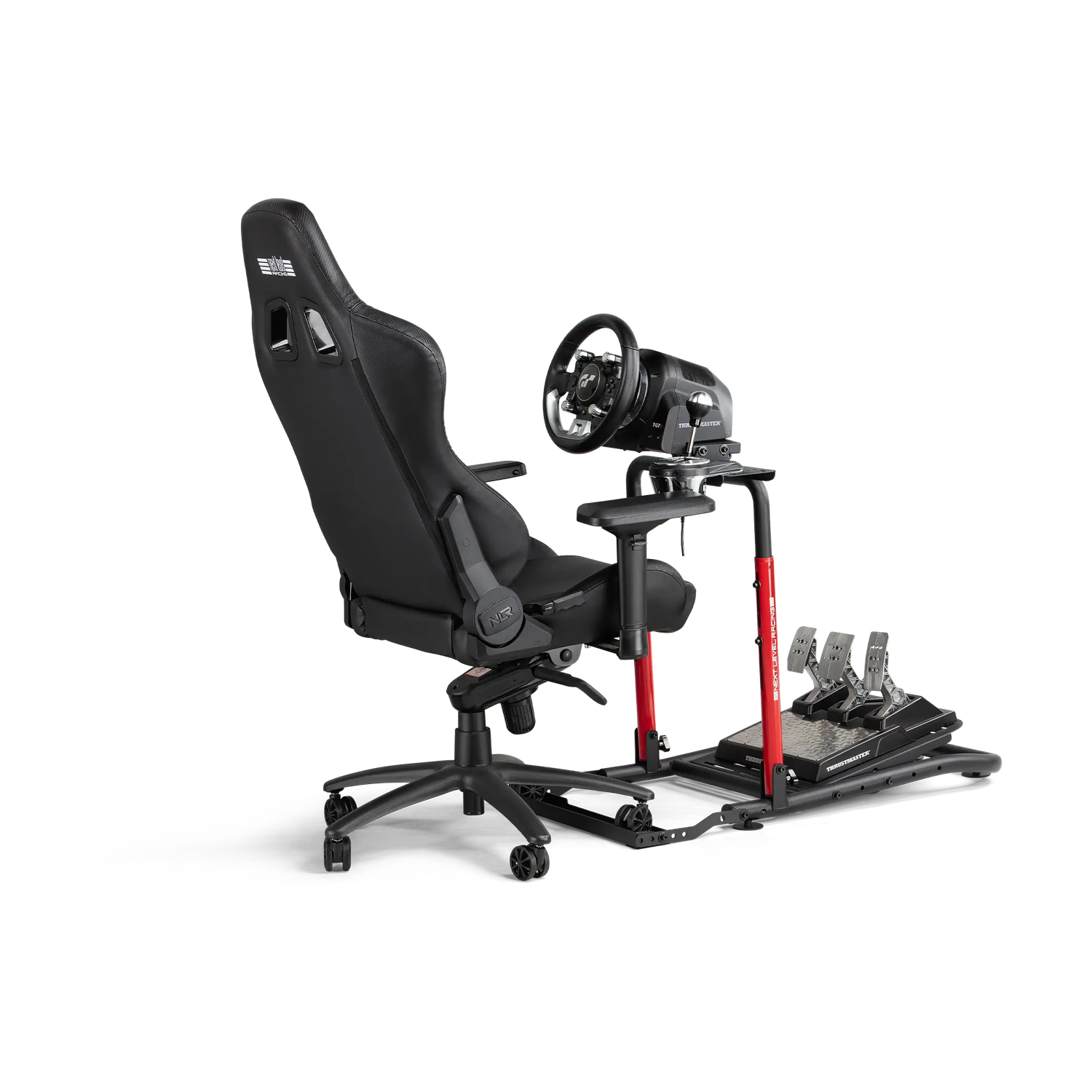 Next Level Racing Stojak Lite 2.0 wraz z przykłądowym fotelem